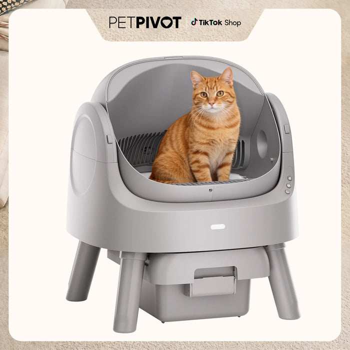 Open-Top AutomaticSelf-Cleaning Cat Litter Box - Pull & Wrap,Odor-Free, Sealed Drawer Odor Traps, Up to 14Days Scoop-Free, 6.5L/1.72Gal & 7L/1.85GalCapacities, Limited-Time 80 Total Waste Bags(Extra 60 Included), Sohochic